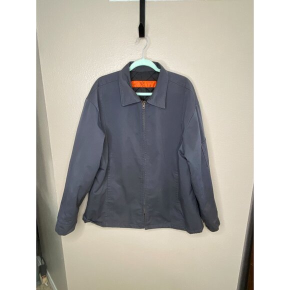 Red Kap Mens Insulated Work Jacket Zip-Up Style 2XL Dark‎ Gray Quilted Collared - Picture 1 of 5